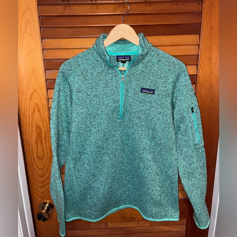 Patagonia Women’s Better Sweater Quarter Zip, turquoise - womens size large